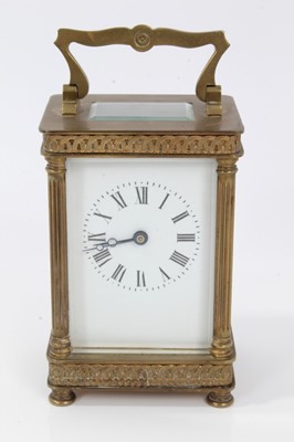 Lot 633 - French brass carriage clock