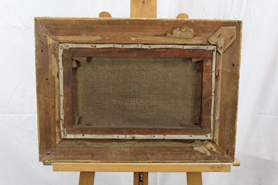 Lot 1192 - Nils Hans Christiansen pair of oils - river landscapes, in gilt frames