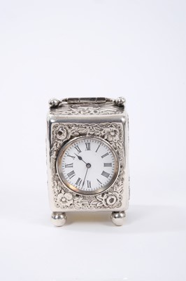 Lot 631 - Victorian silver cased carriage clock