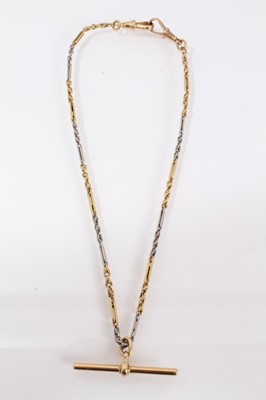 Lot 507 - Edwardian 18ct white and yellow gold watch chain