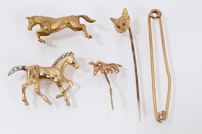 Lot 454 - Two stick pins, and stock pin