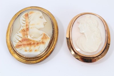 Lot 457 - Two cameo brooches