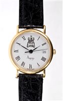 Lot 785 - Ladies' Asprey 18ct gold wristwatch with date...