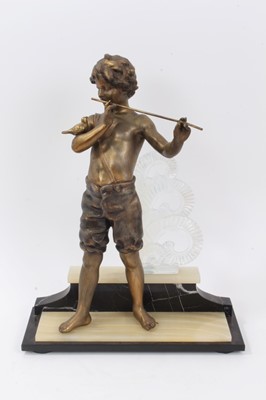 Lot 693 - Art Deco spelter figure of a boy