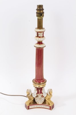 Lot 695 - Continental porcelain lamp