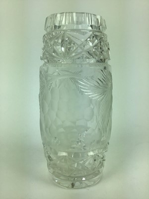 Lot 163 - Pair of cut and etched glass Daum vases