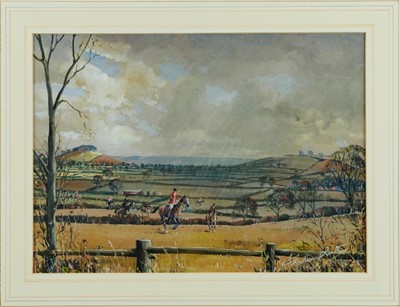 Lot 937 - Graham Smith, early 20th century gouache - A Draw at Fishponds Spinney, Nevill Holt, signed, titled and further signed verso, in glazed gilt frame, 27cm x 37cm