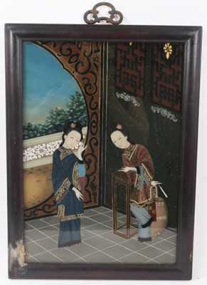 Lot 735 - Chinese reverse painting on glass