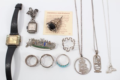 Lot 94 - Group of vintage silver and white metal jewellery