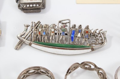 Lot 94 - Group of vintage silver and white metal jewellery