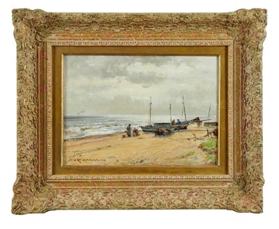 Lot 1132 - William Kay Blacklock (1872-1924) oil on board - Southwold Beach, signed, in gilt frame