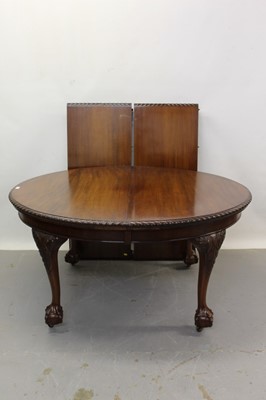 Lot 1347 - Chippendale revival mahogany extending dining table