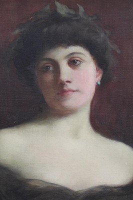 Lot 293 - Oil portrait of a lady