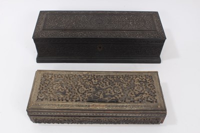 Lot 756 - Two late 19th century Indian carved boxes