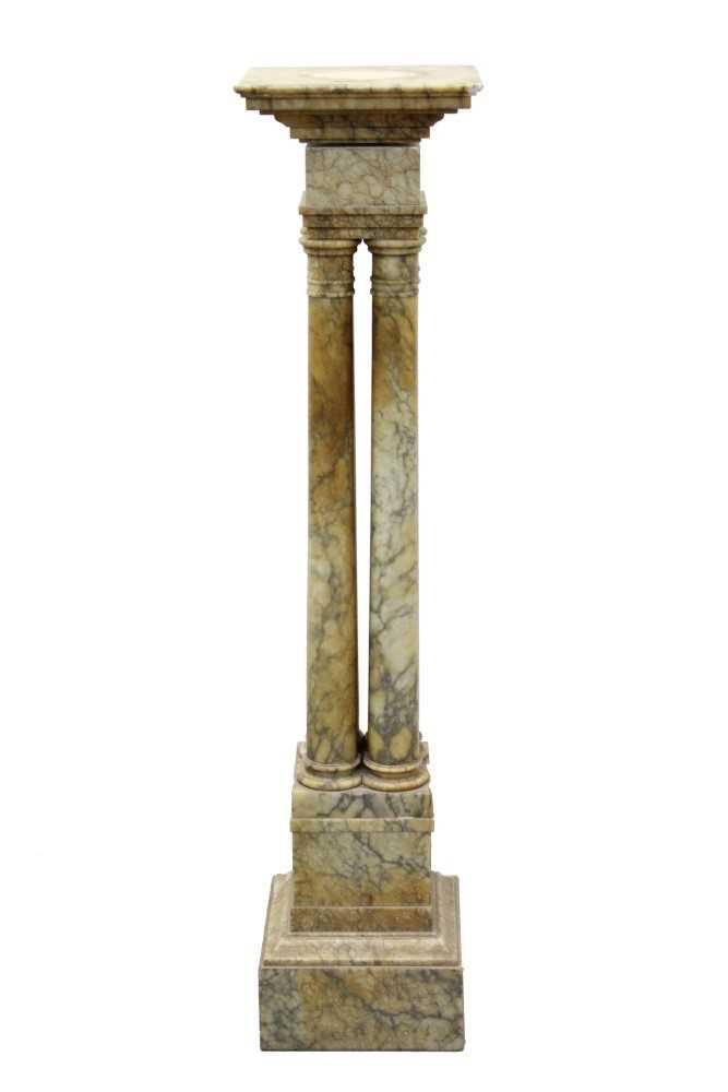 Lot 1328 - 19th century alabaster pedestal with four