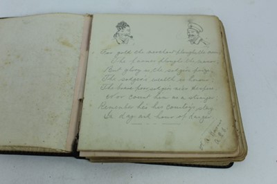 Lot 1093 - WW1 Nurse's autograph album belonging to Nurse Phyllis Keeling Earls Voluntary Aid Detachment (VAD) Red Cross Earls Colne Hospital Earls Colne Village Hall. Humorous verses and sketches dedicated t...