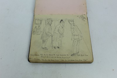 Lot 1093 - WW1 Nurse's autograph album belonging to Nurse Phyllis Keeling Earls Voluntary Aid Detachment (VAD) Red Cross Earls Colne Hospital Earls Colne Village Hall. Humorous verses and sketches dedicated t...