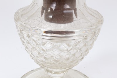 Lot 113 - Good quality cut glass vase with lamp fitting