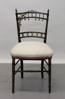 Lot 614 - Victorian ebonised salon chair