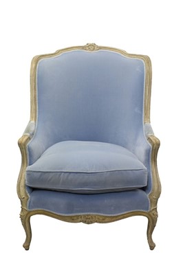 Lot 1308 - Louis XVI style cream painted armchair