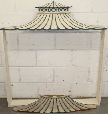 Lot 1307 - Regency style cream painted wall hanging shelves