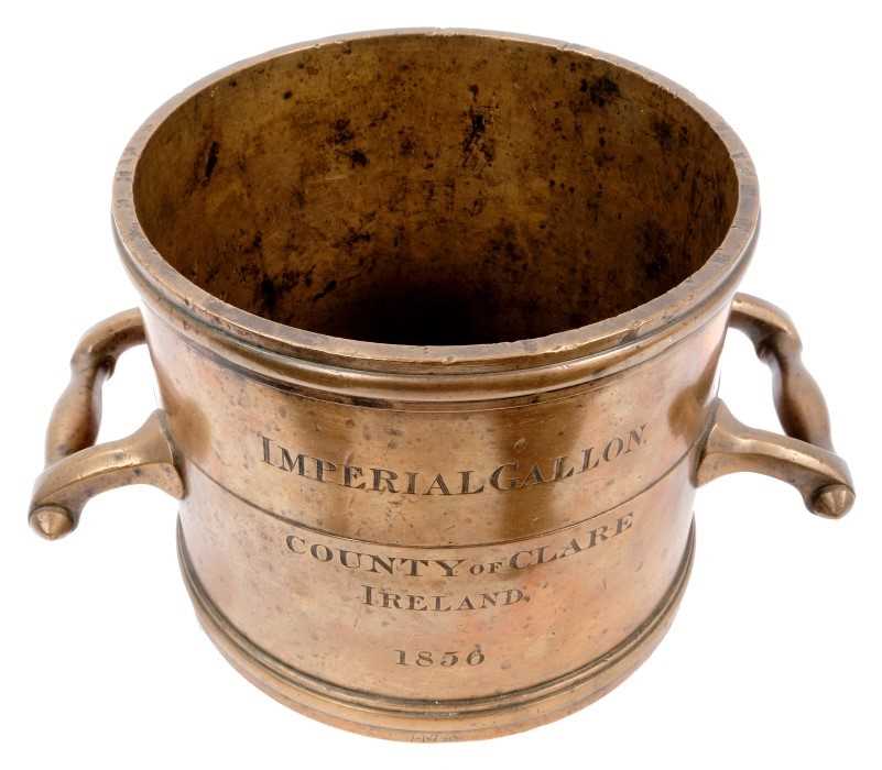 Lot 749 Mid 19th century Irish bronze grain measure