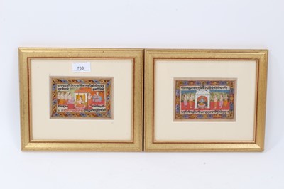 Lot 760 - Pair of early Indian gouache works on paper