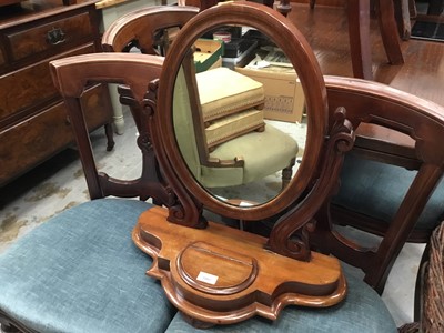 Lot 1007 - Victorian mahogany oval toilet mirror