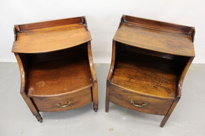 Lot 1363 - Near pair of Georgian mahogany bedside tables