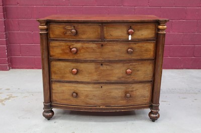 Lot 1362 - George IV mahogany bowfront chest of drawers