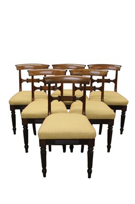 Lot 1365 - Set of six Regency rosewood inlaid chairs