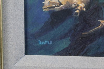 Lot 94 - Robin Bouttell, signed oil on board- Barn Owl by night, framed