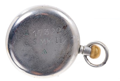 Lot 588 - British military Rolex pocket watch with circular black enamel dial signed Rolex A.17322, luminous Arabic numerals and luminous hands, outer minutes track, subsidiary seconds dial at the six o'cloc...