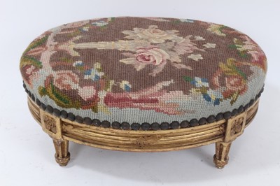 Lot 764 - 19th century tapestry upholstered giltwood footstool