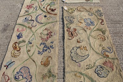 Lot 1389 - set of three embroidered runners