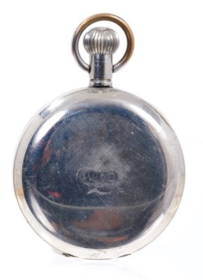 Lot 599 - Davenport 8 day cockpit pocket watch with military markings to the dial and reverse, possibly RFC reassigned to RAF when serviced, marked 'G. Davenport & Co. Ltd. WD and broad arrow, Mark IV A, R.A...