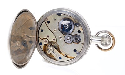 Lot 599 - Davenport 8 day cockpit pocket watch with military markings to the dial and reverse, possibly RFC reassigned to RAF when serviced, marked 'G. Davenport & Co. Ltd. WD and broad arrow, Mark IV A, R.A...