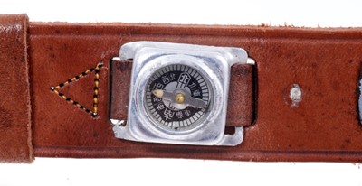 Lot 600 - Seiko Special WWII Japanese military wristwatch with anchor markings to the case, the circular dial with black numerals and red 24 hour markers, subsidiary seconds dial in stainless steel case, fit...