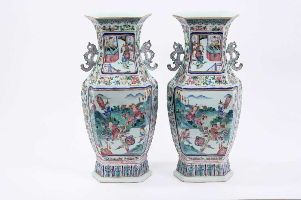 Lot 30 - Good pair of 19th century Chinese famille rose porcelain vases