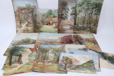 Lot 784 - Good group of late 19th and early 20th century watercolours to include views of 'Langtons', Brentwood, Sherringham 1894, Mont Blanc 1908, Alassio 1905 and others, mostly inscribed and dated, unfram...