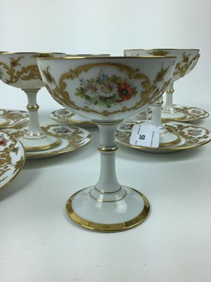 Lot 58 - Eight Limoges Tiffany porcelain goblets and saucers