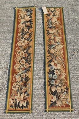 Lot 1388 - Pair of Aubusson tapestry fragment table runner