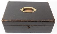 Lot 190 - Victorian black leather-covered dispatch box...