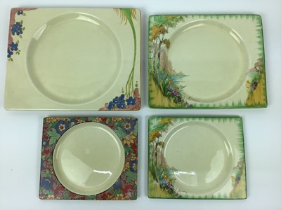 Lot 27 - Collection of Clarice Cliff Royal Staffordshire The Biarritz rectangular plates, decorated in various patterns