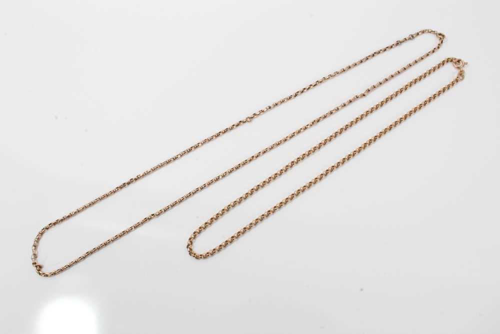 Lot 93 - Two 9ct gold chains