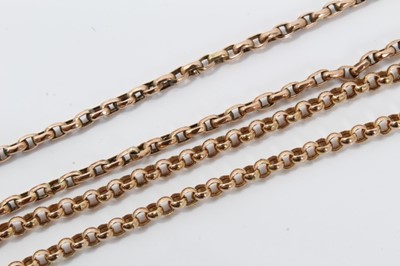 Lot 93 - Two 9ct gold chains