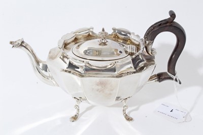 Lot 1 - Late Victorian silver bachelors three piece tea set Birmingham 1898