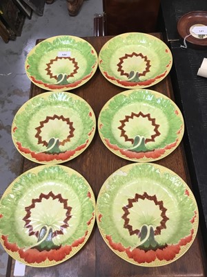 Lot 144 - Set of 6 19th century Wedgwood dessert plates with relief moulded leaf design