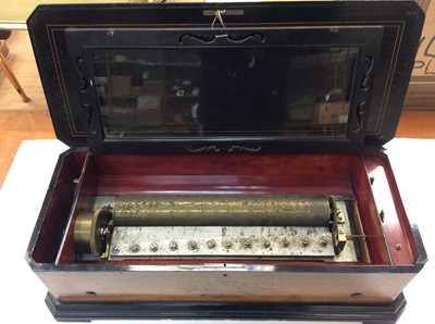 Lot 706 - Large 19th Century Music box in inlaid Rosewood case