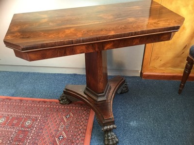 Lot 1372 - Good Regency rosewood card table